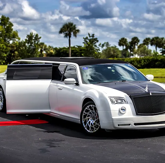 Luxury wedding limo rental in Richmond for elegant event transportation.